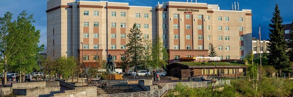 From view of Springhill Suites Hotel in Fairbanks from Marriott Hotel