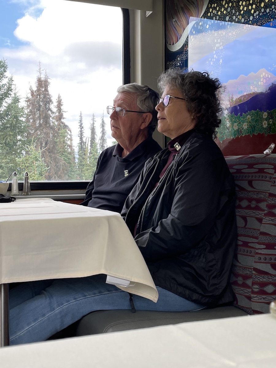 John and Susan on the Alaska train 