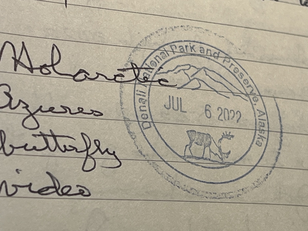 Denali stamp in journal