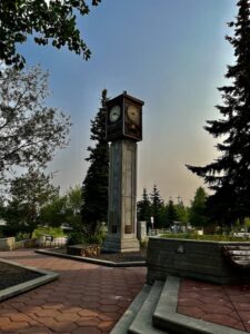 Clock Tower at Golden Heart Park in Fairbanks, AK