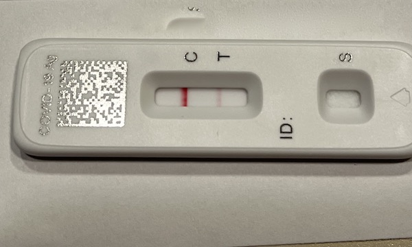 Faintly positive rapid Covid antigen test