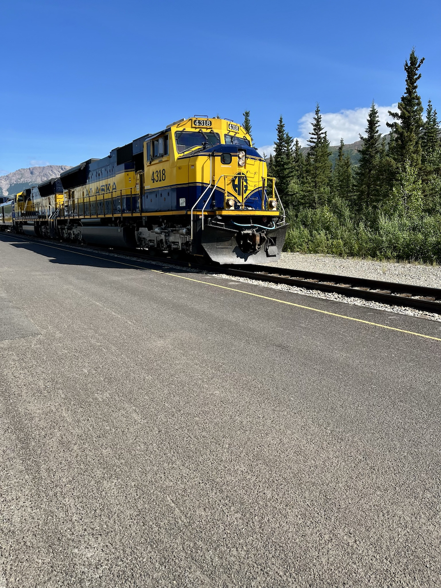 Train arriving to take us from Denali to Talkeetna