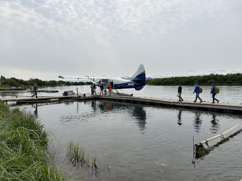 Boarding seaplane at King Salmon, AK