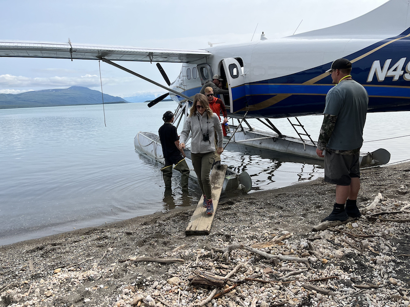 Deplaning at Katmai National Park