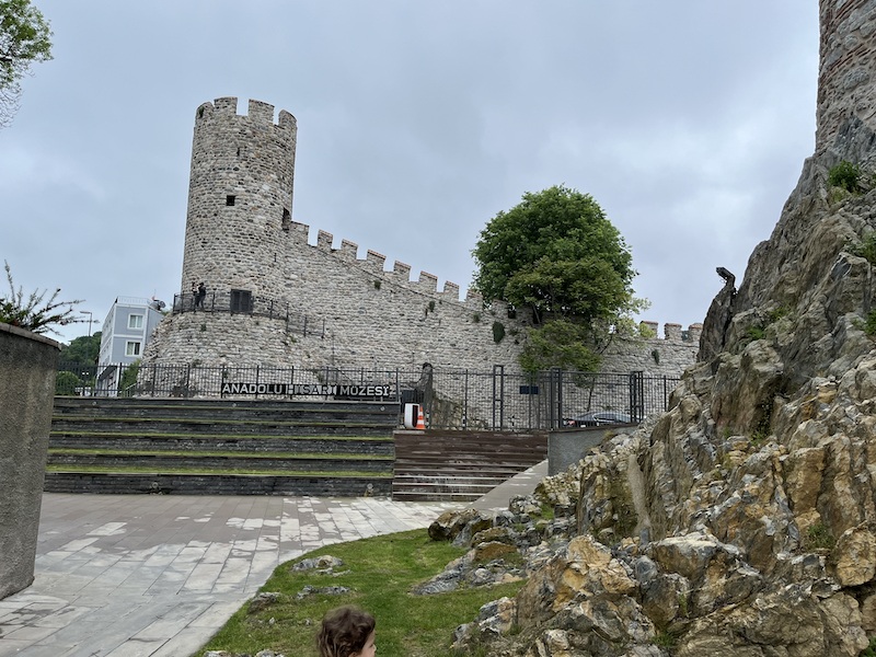 Anadolu Hisari fortress in Istanbul against a blue sky