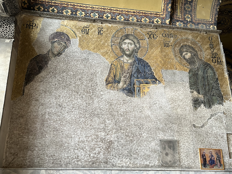 Saints mosaic in the Aya Sophia, Istanbul, Turkey