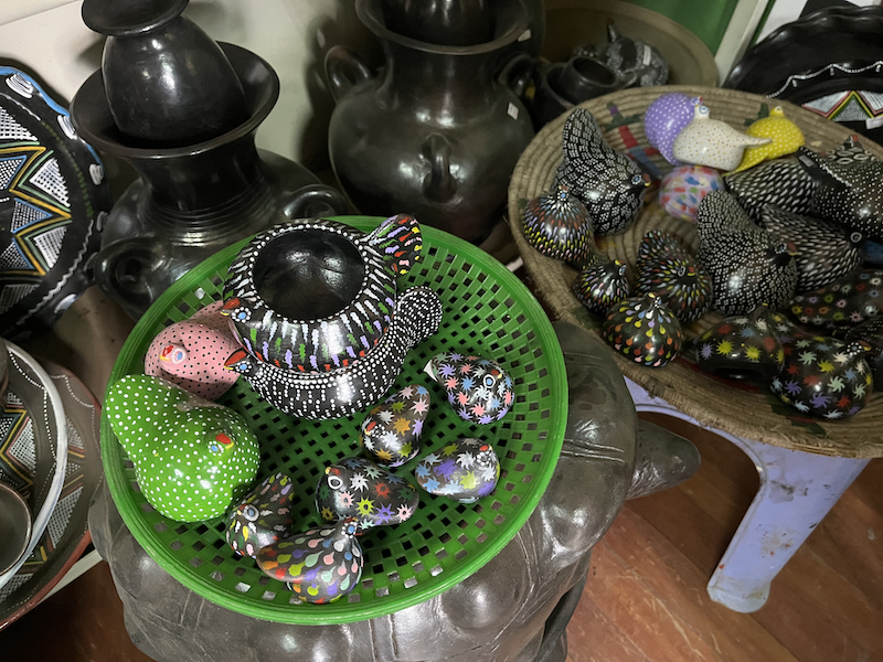 Pottery chickens in clay pot gift store in Addis Ababa, Ethiopia