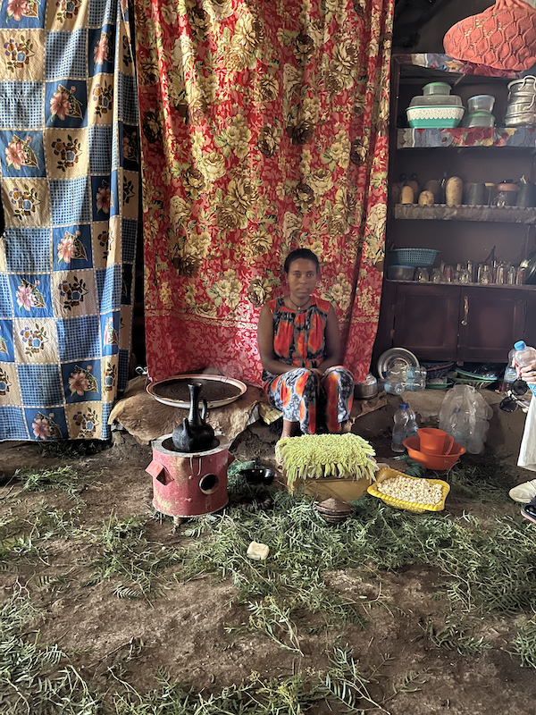 Coffee prep area in home in Asheton Village, Ethiopia