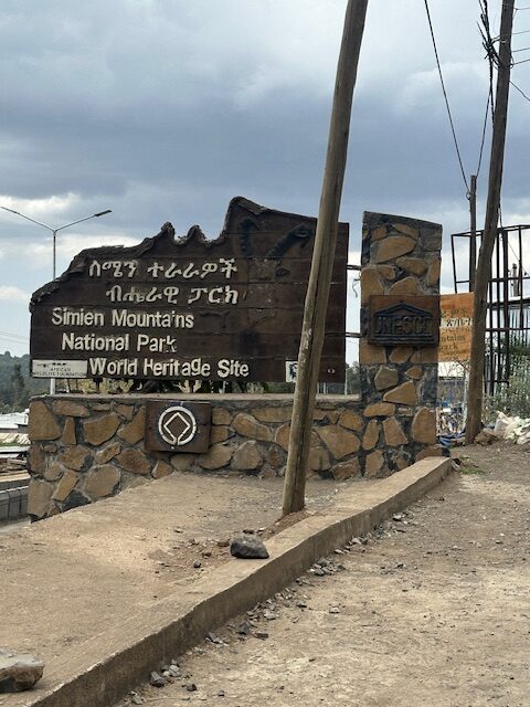 Simien Mountain entrance sign